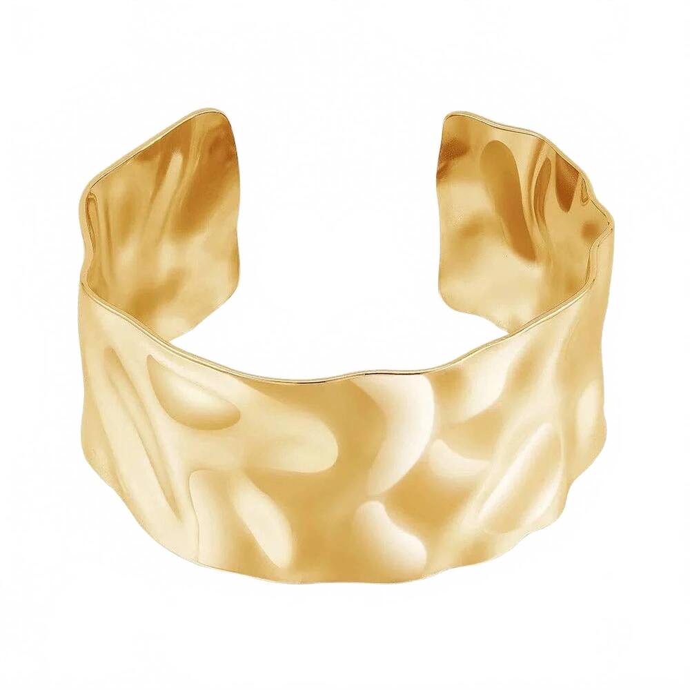 NEW SAHIRA JEWELRY DESIGN women's shira hammered cuff in gold